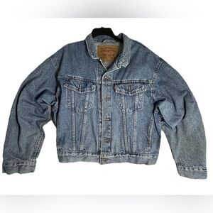 Vintage 90s Levi Strauss & Co. Blue Button Jacket with Logo Men's